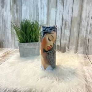 20oz. Custom skinny tumbler with straw and cleaning brush